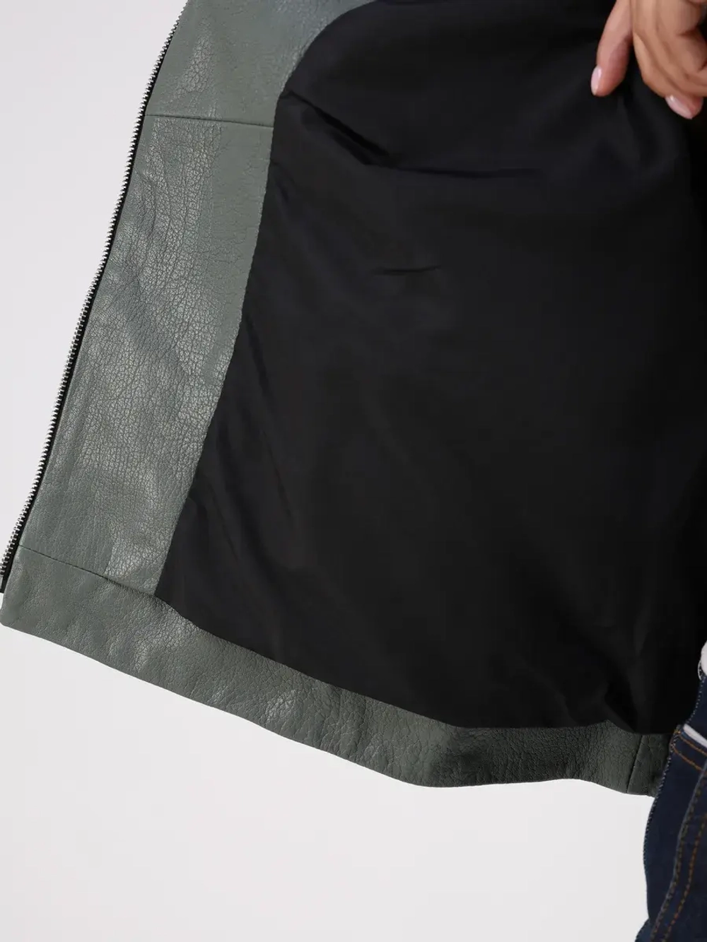 Кожаная куртка демисезонная косуха оверсайз