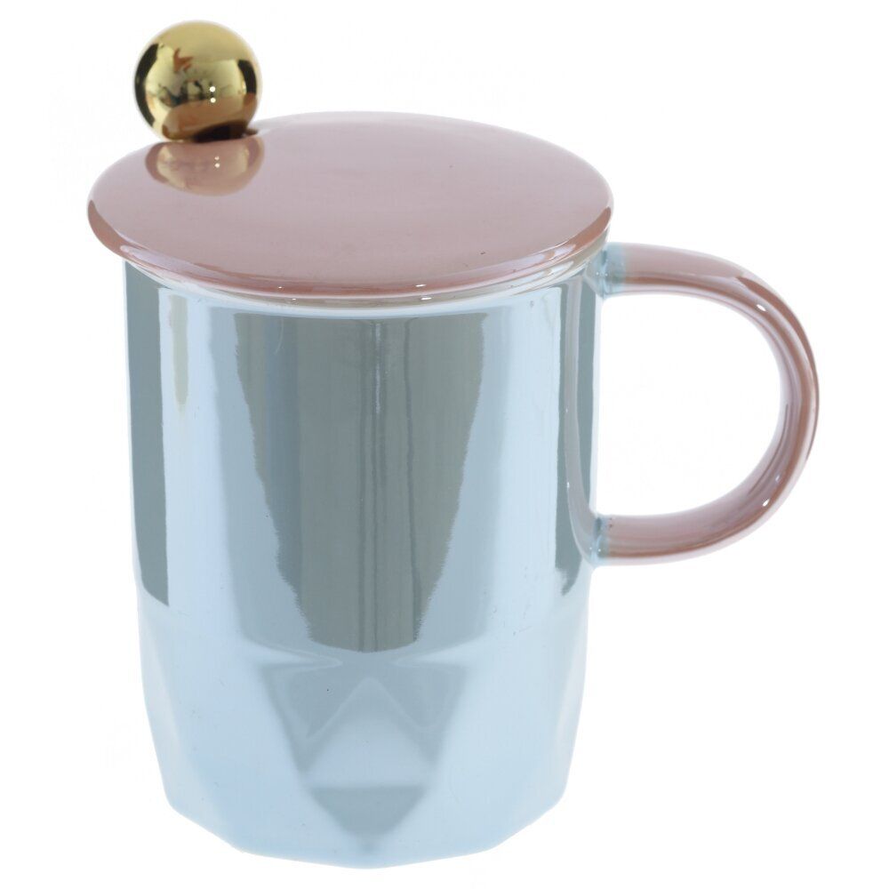 GAEM Кружка с крышкой и ложкой, 360 мл, L12 W9 H13 см, 4в.