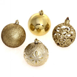 Новогодние шары 8 см (набор 24 шт) «Фактурный микс», золото