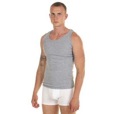 Мужская хлопковая майка-борцовка (Размер: XXL) (Цвет: серый)