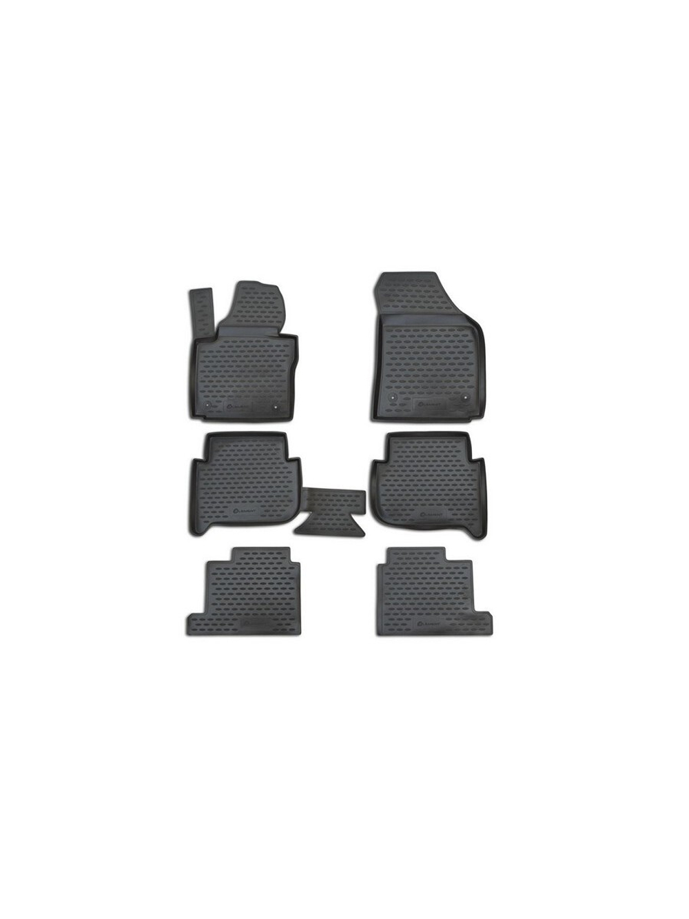 Коврики в салон для VW Touran (I) 2003-2010, (II) 2010-2015, 7 мест., 6 шт. (полиуретан, серые) NLC.51.20.211K