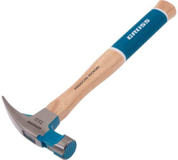 Молоток-гвоздодер, 380 г, угол 75, магнит, обрезиненная рукоятка AMERICAN HICKORY // GROSS