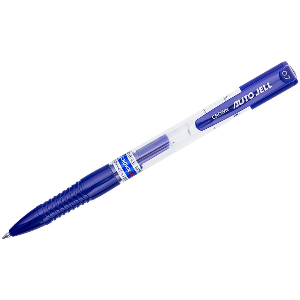 Ручка гелевая автоматическая Crown "Auto Jell" синяя, 0,7мм