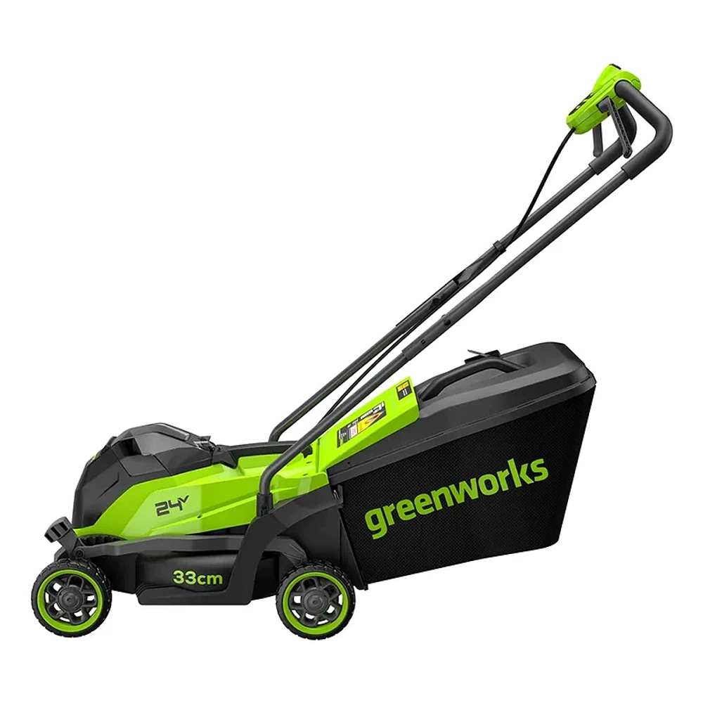 Газонокосилка аккумуляторная Greenworks GD24LM331 24В (1 x 4 Ач, ЗУ) нож 33 см, 2520607UB