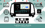 Магнитола для Hyundai Santa Fe 2006-2012 (рамка черная) - Vaycar VA23-0008-2K на Android 13, 8-ядер, 2K QLED, ТОП процессор, CarPlay,4G SIM-слот