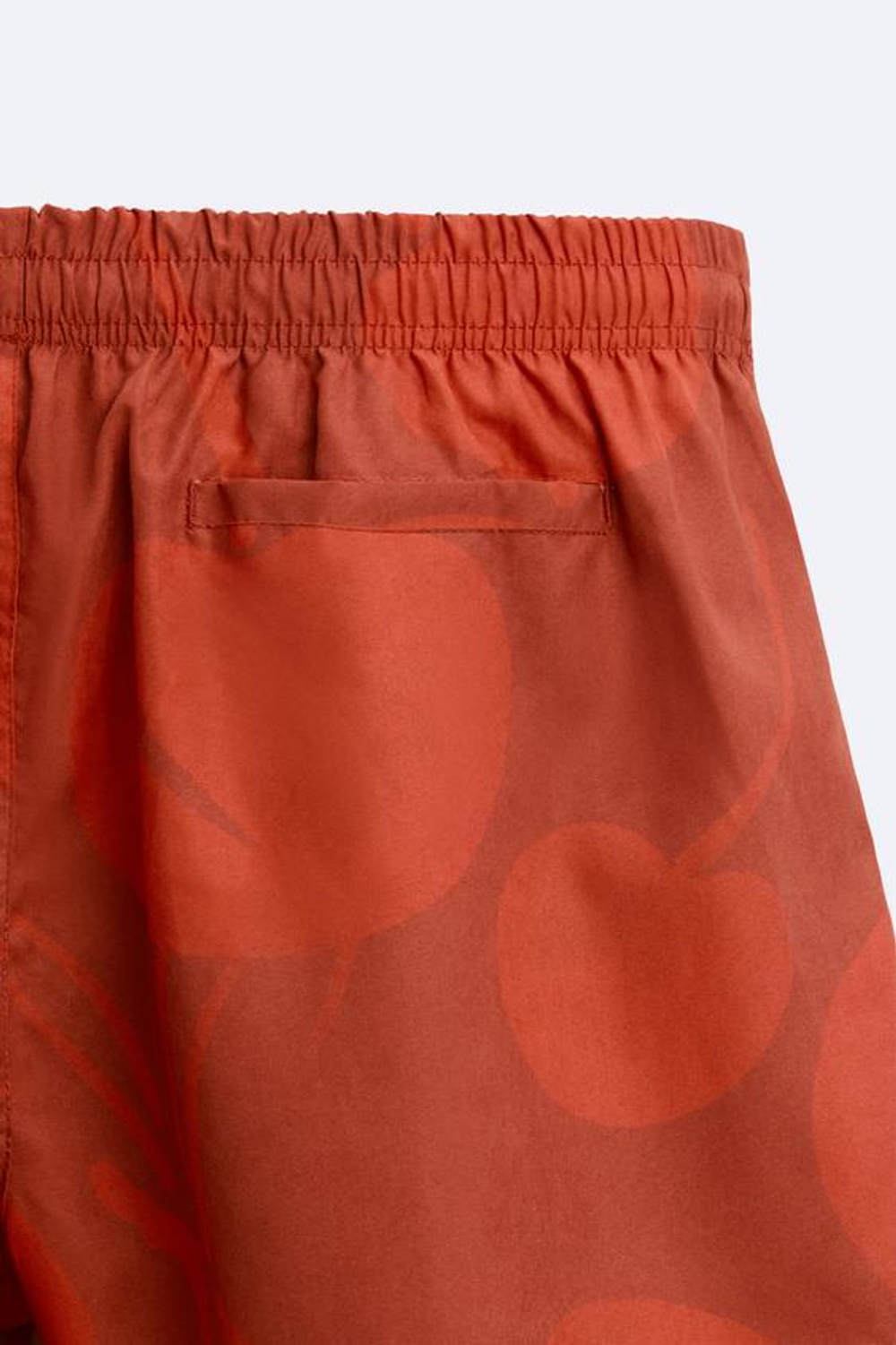 ZARA ПЛАВКИ ИЗ ТКАНИ С ПРИНТОМ «ВИШНИ»М, ТЕМНО-РОЗОВЫЙ