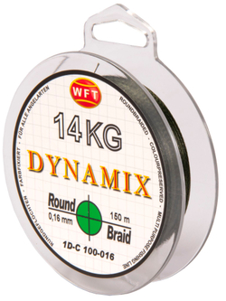 Леска плетёная WFT KG ROUND DYNAMIX Green 150 м, 0.16 мм