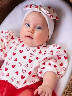 Платье-боди детское сердечки