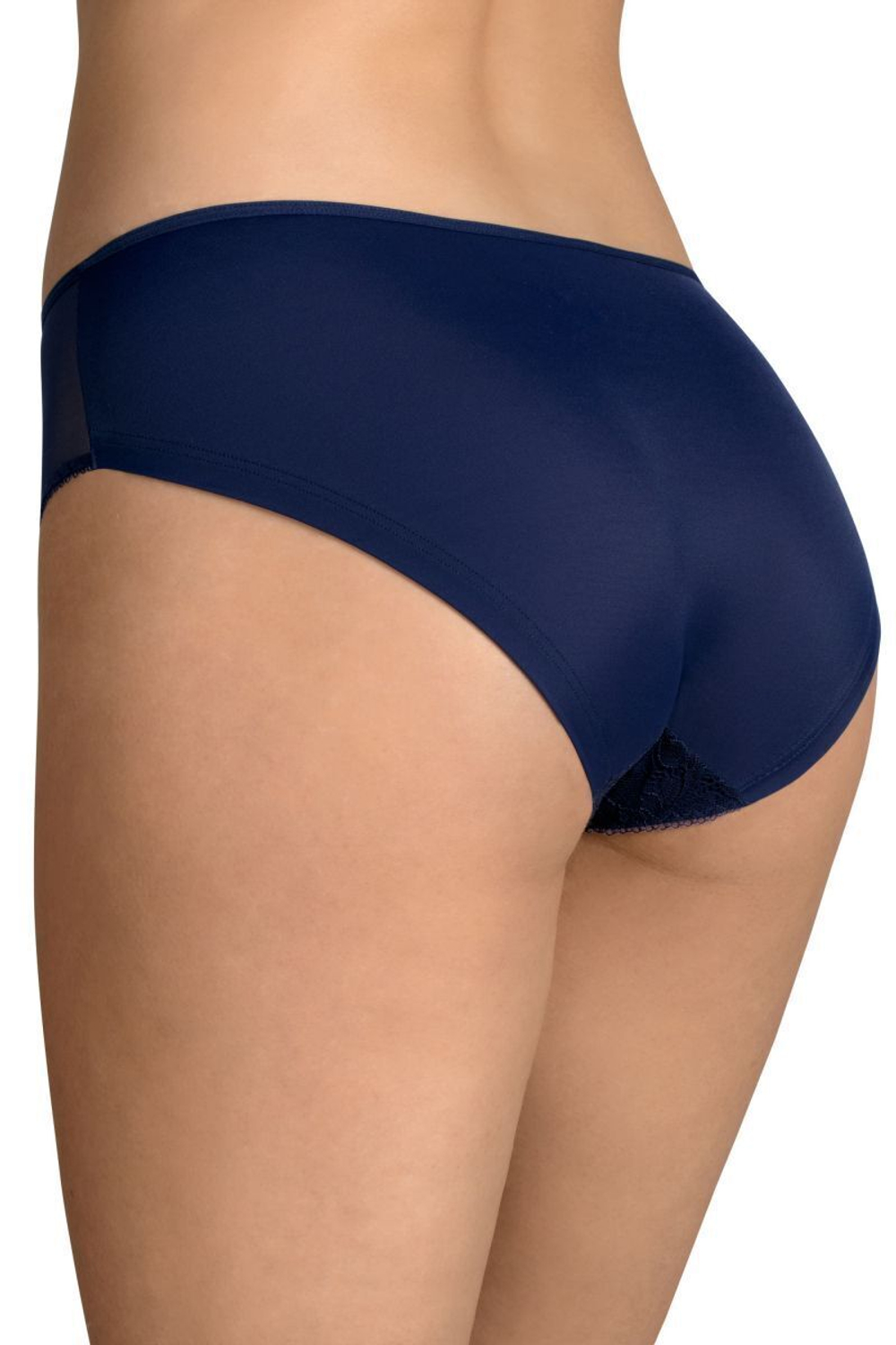 Трусики-слипы с кружевной вставкой (Размер: L) (Цвет: темно-синий)