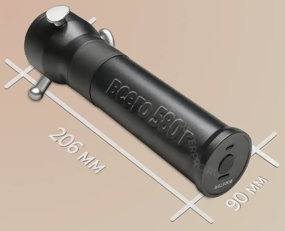 Габариты вибрационного массажёра Booster