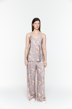 Брюки из натурального шелка с цветами