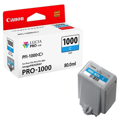 Картридж Canon PFI-1000C (cyan) 80 мл