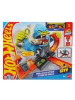 Автотрек Hot Wheels City «Горилла Гараж» JHL92 | Hot Wheels City Gorilla Slam Attack | игровой набор с гаражом 4+
