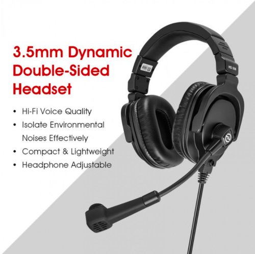 Двусторонняя гарнитура Hollyland Dynamic Double-Sided Headset с разъемом Jack 3.5мм TRRS для интеркомов