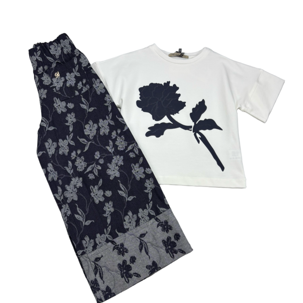 Футболка синий цветок