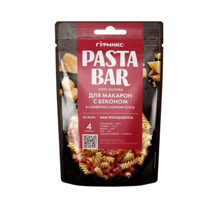Соус Pasta-Bar для макарон с беконом в сливочно-сырном соусе 120 гр