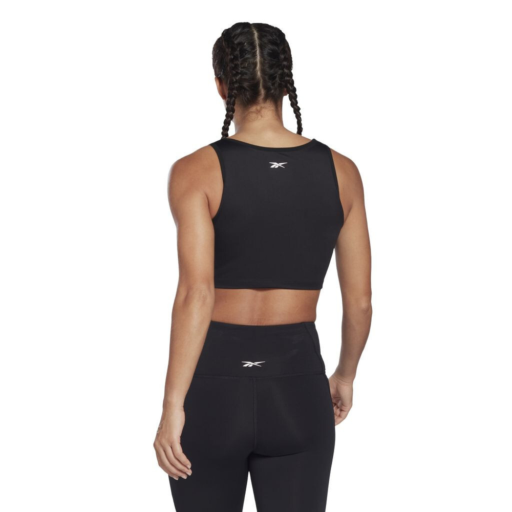 Женский топ теннисный Reebok Studio Ruched Cropped Tank Top W - черный