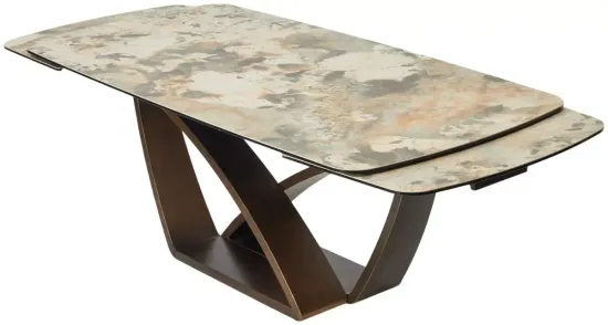 Стол ALONSO 200 TL-137 матовый, итальянская керамика/медный брашированный каркас