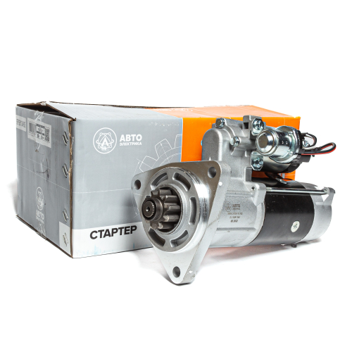 Стартер редукторный, МАЗ, ГАЗ, МТЗ, АМКОДОР, дв. ММЗ, 24 В, 8.1 кВт, 10 зуб., модуль 3.75, на маховик 113 зуб.  (ан. 11010089)