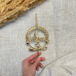 Свеча-топпер 3D «С Юбилеем» в золотом цвете