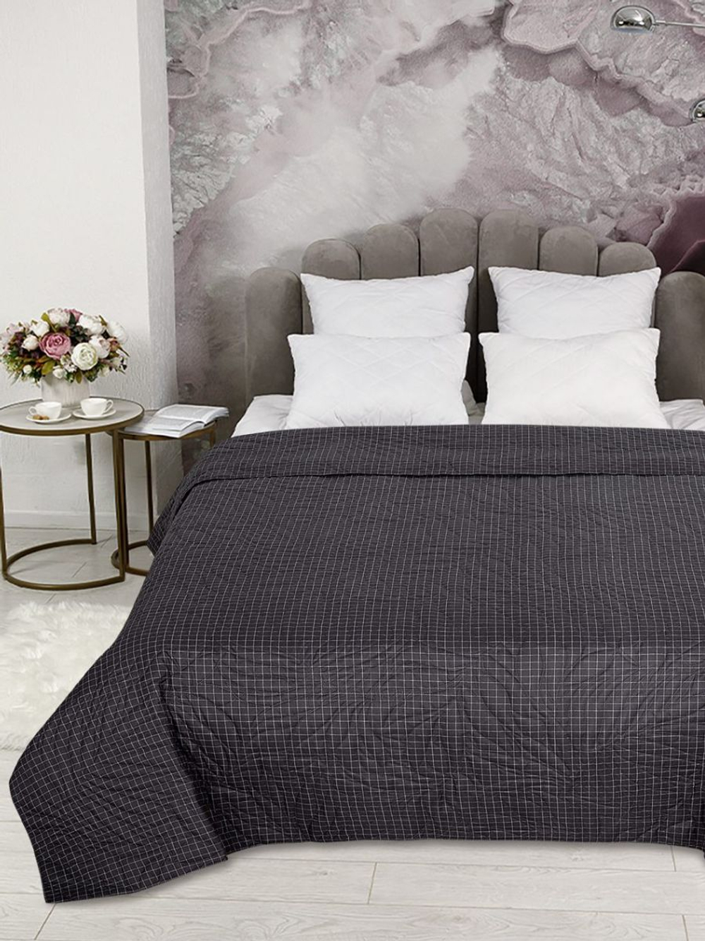 Покрывало на кровать, стеганое, поплин с размерами 215х220