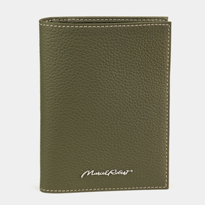 Обложка на паспорт и для автодокументов Paris Bicolor из натуральной кожи теленка зеленого цвета