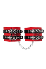 Оковы Pecado с двумя ремешками с люверсами красные 25 см