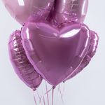 F Шар Сердце 18''/46 см, светло розовый Металлик Pink (БГ-15)