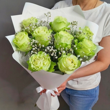 Букет из 9 роз сорта "Васаби" (Эквадор 60 см)
