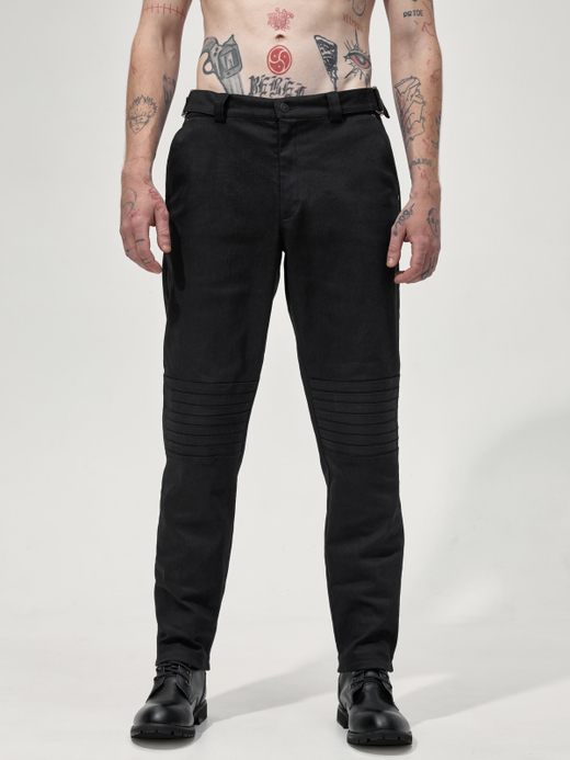 Брюки со вставкой "Коленца". Черные