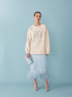 ЮБКА САТИНОВАЯ С ПЕРЬЯМИ L.BLUE