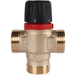 Клапан термостатический смесительный ROMMER - 1" (НР/НР, 20-43°C, Kvs 2.5, L-смешивание)