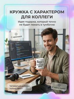 Кружка с фотографией, своим принтом и надписью на заказ
