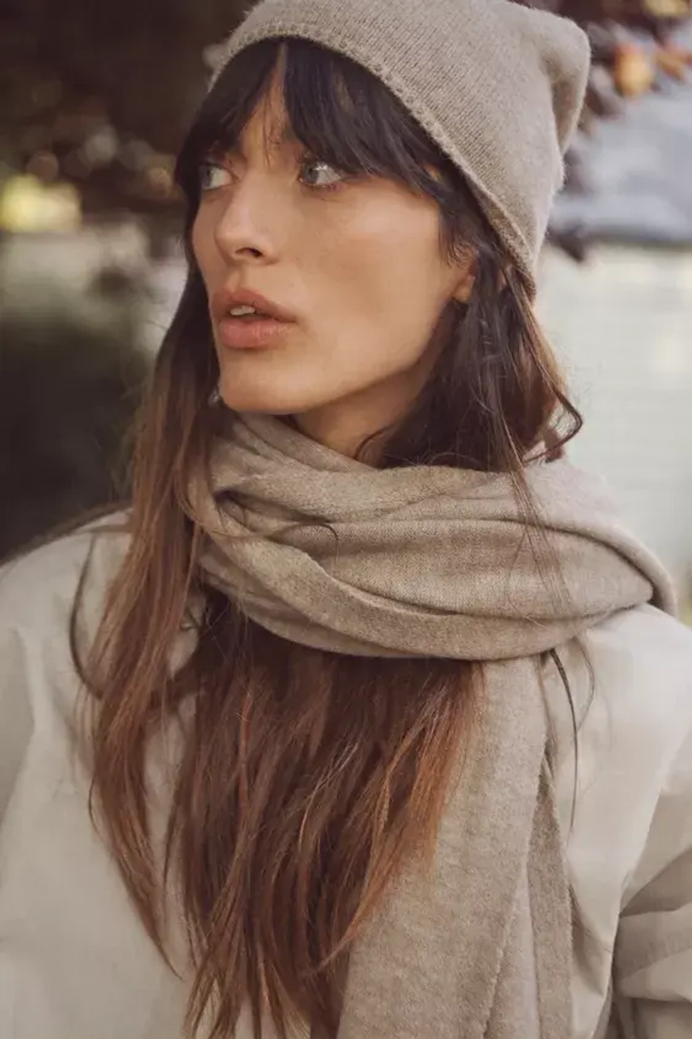 ZARA ШАПКА БИНИ ИЗ ТОНКОГО ТРИКОТАЖА, РЫЖЕВАТО-КОРИЧНЕВЫЙ