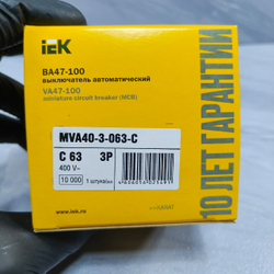 Автомат iEK KARAT ВА47-100 3P (380B)