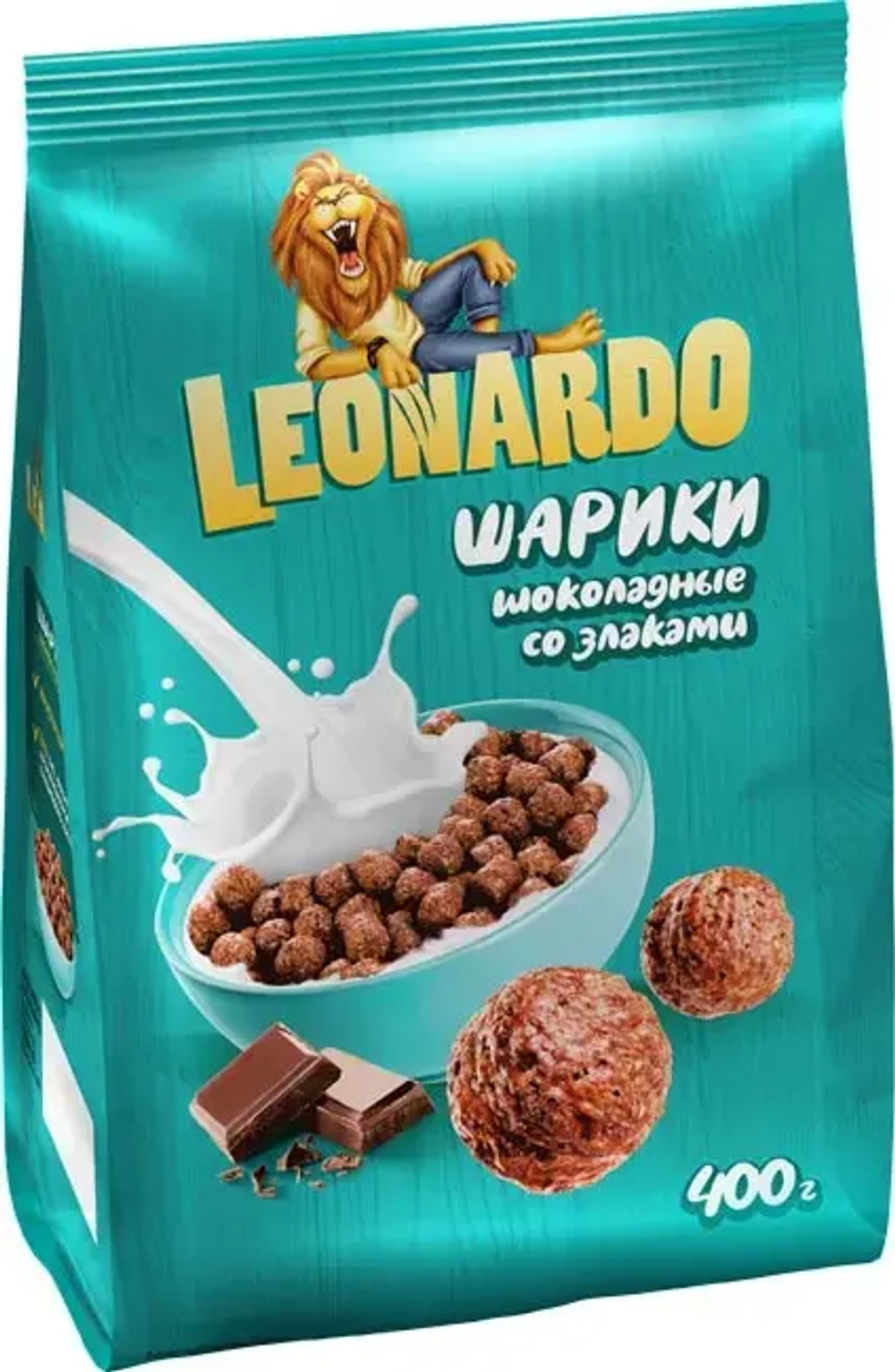 Завтрак готовый LEONARDO Шарики шоколадные со злаками (Пак) 400г