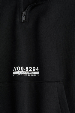 H&M Толстовка с капюшоном на молнии и мехом внутри, черный/белый