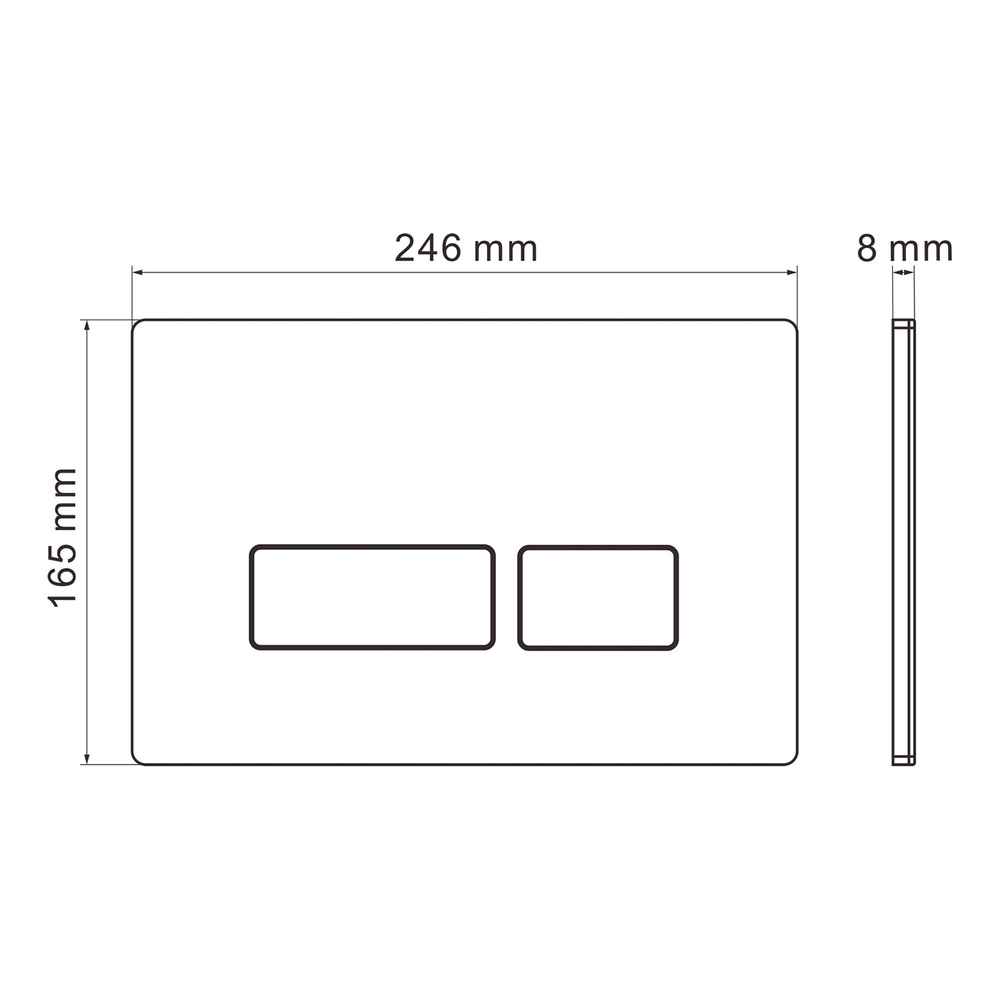 Кнопка смыва WAVE V3 универсальная ХРОМ АБС прямоугольная