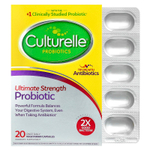 Culturelle, пробиотики, повышенная эффективность, 20 миллиардов КОЕ, 20 вегетарианских капсул для приема один раз в день