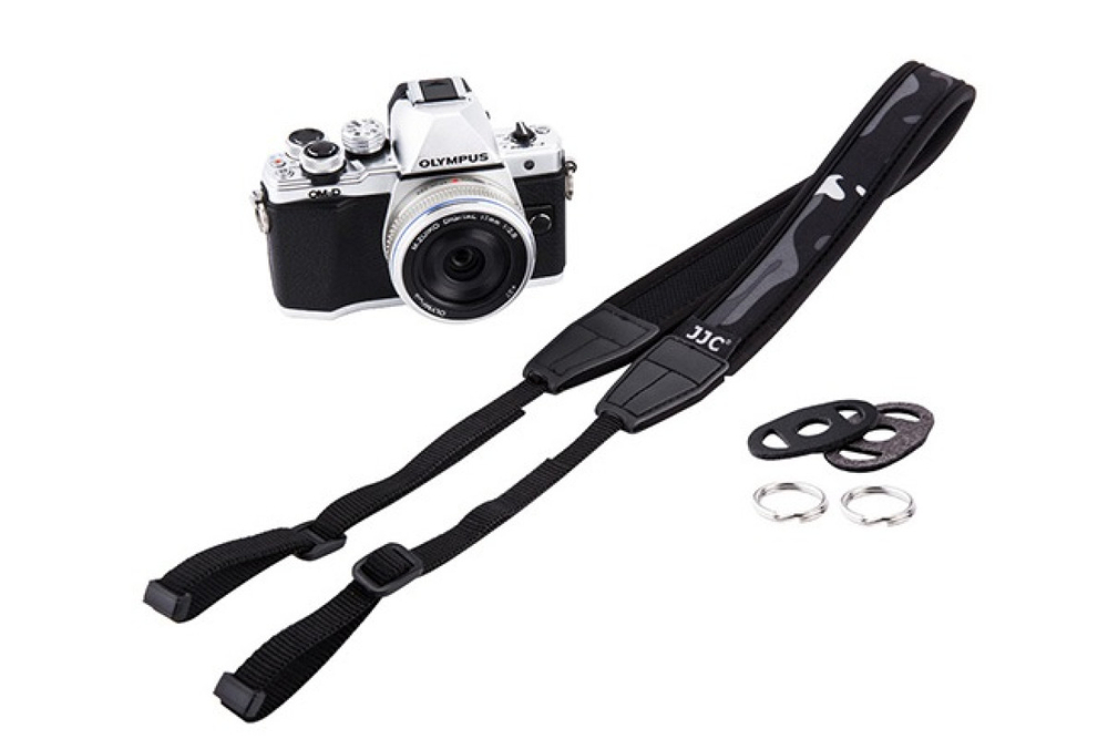 Нашейный ремень JJC NS-M1YGR серый камуфляж (для беззеркальных камер)