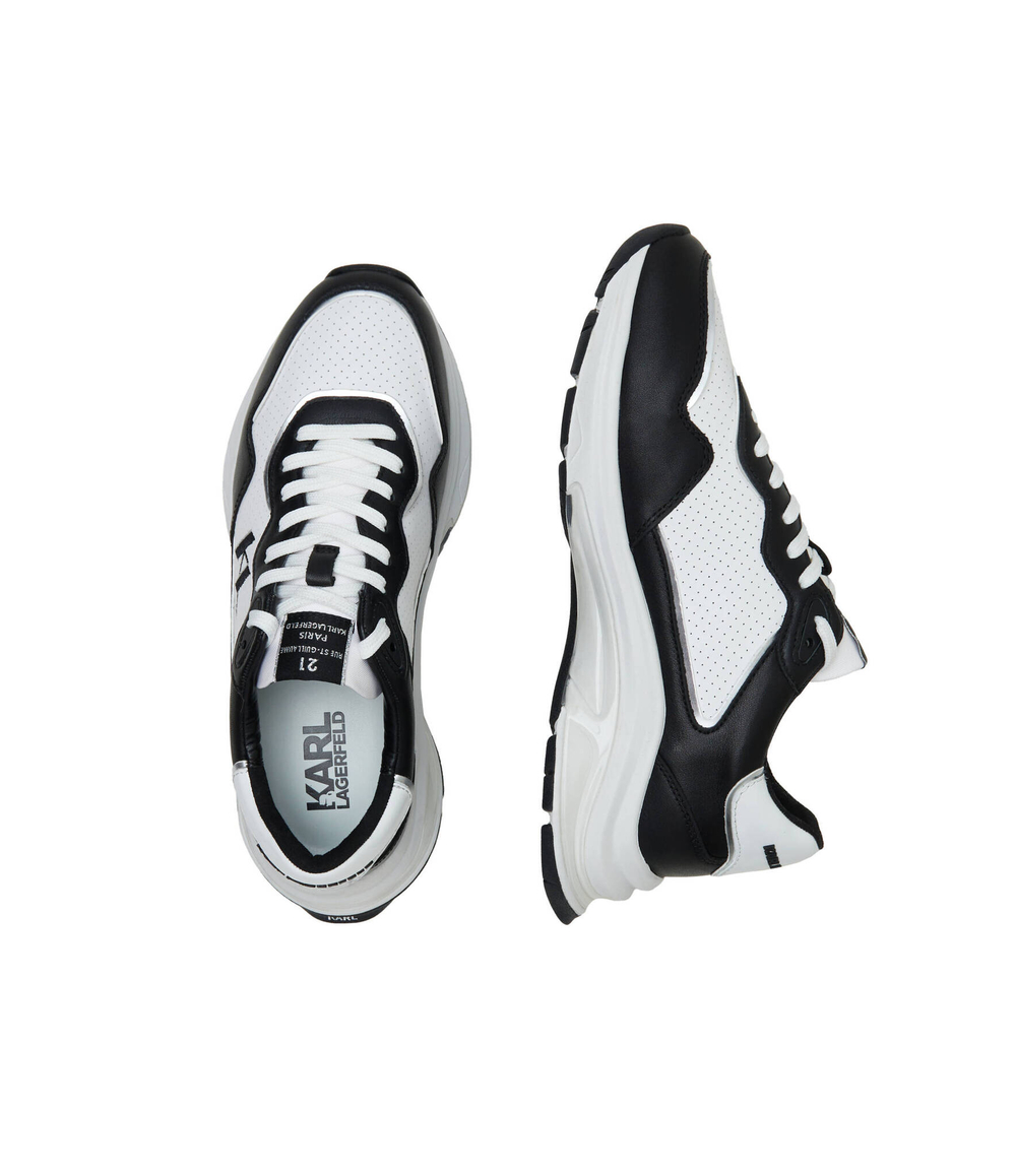 Кожаные кроссовки lux finesse monogram Karl Lagerfeld - черный(KL53165C)