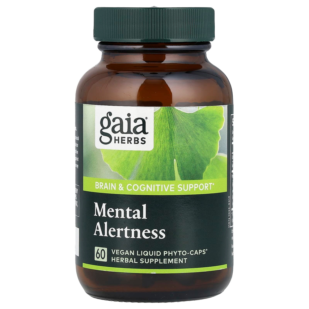Gaia Herbs, Mental Alertness, 60 веганских капсул Phyto-Caps®