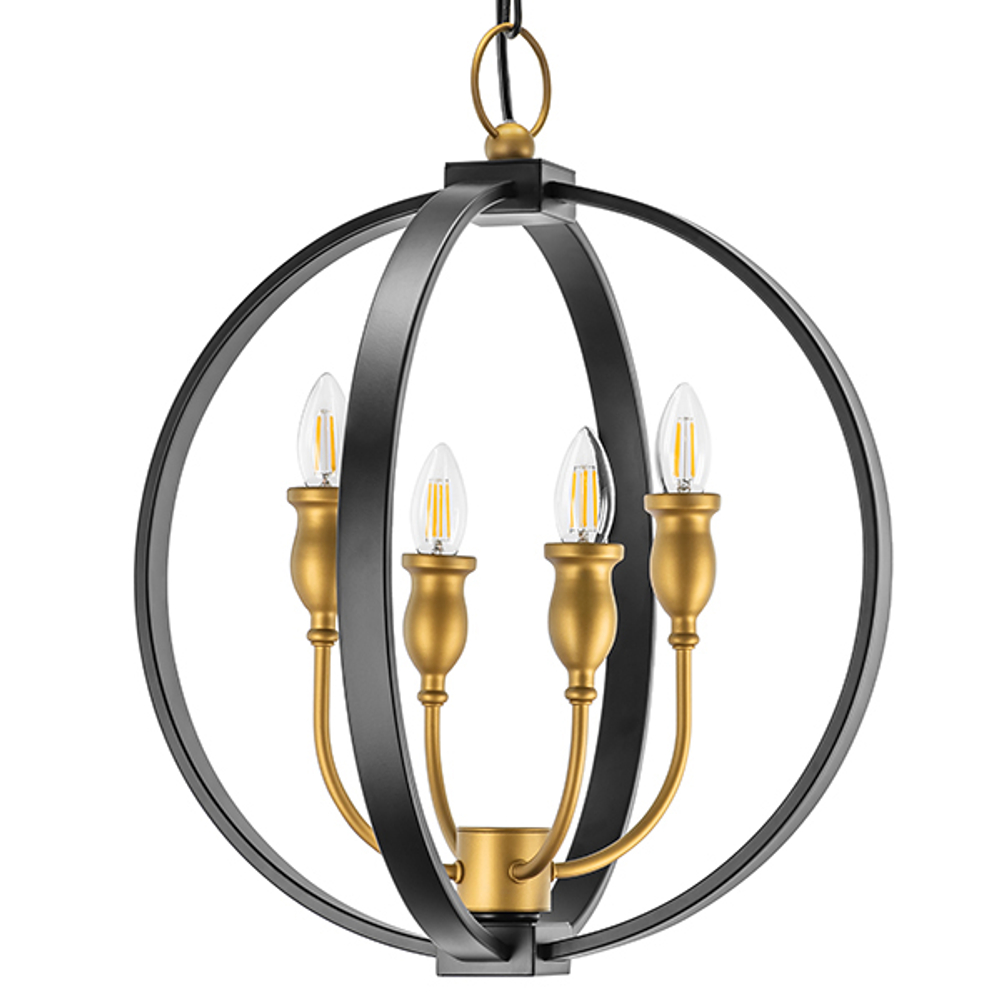 731247 Люстра CERO 4х40W E14 ЧЕРНЫЙ/ЗОЛОТО