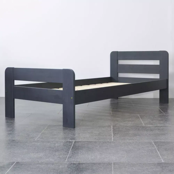 Кровать 90х200 односпальная Берт из массива сосны, серый