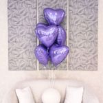 Шар (19"/48 см) Сердце, Пастельный фиолетовый 1 шт.