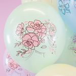 Шар (12''/30 см) Акварельные цветы, Ассорти, макарунс, 1 ст, 25 шт.