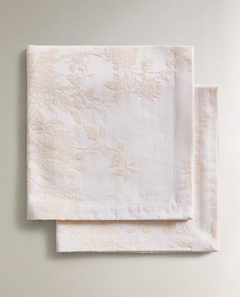 ZARA HOME ЖАККАРДОВАЯ САЛФЕТКАУ (УПАКОВКА ИЗ 2 ШТУК), БЕЖЕВЫЙ