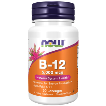 Now Foods B-12 5000 mcg 60 lozenges , Б12 Цианокобаламин