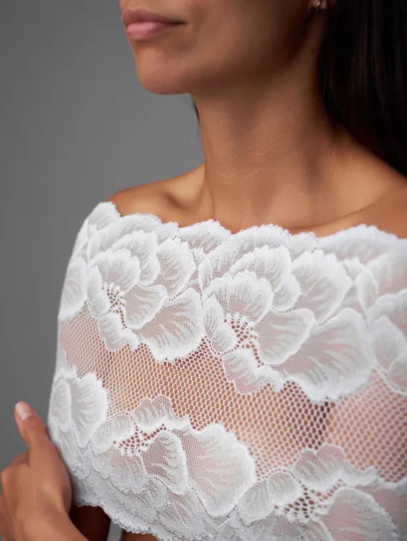 03-250 ОПТ Кружево эластичное 22 см, белый