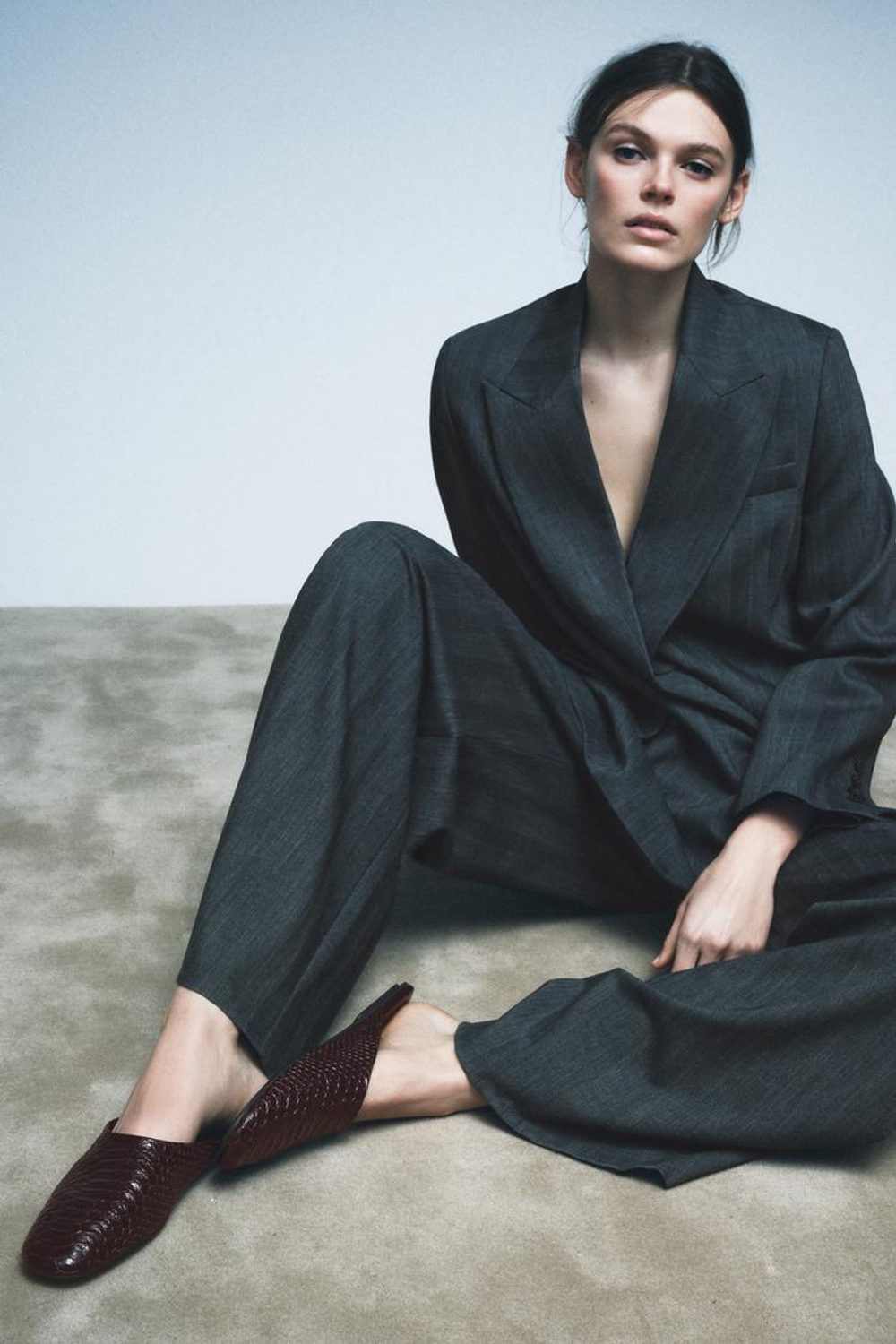 ZARA КОЖАНЫЕ МЮЛИ LIMITED EDITION, ШОКОЛАДНО-КОРИЧНЕВЫЙ